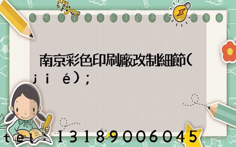 南京彩色印刷廠改制細節(jié)