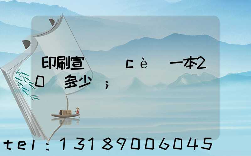 印刷宣傳冊(cè)一本20頁多少錢