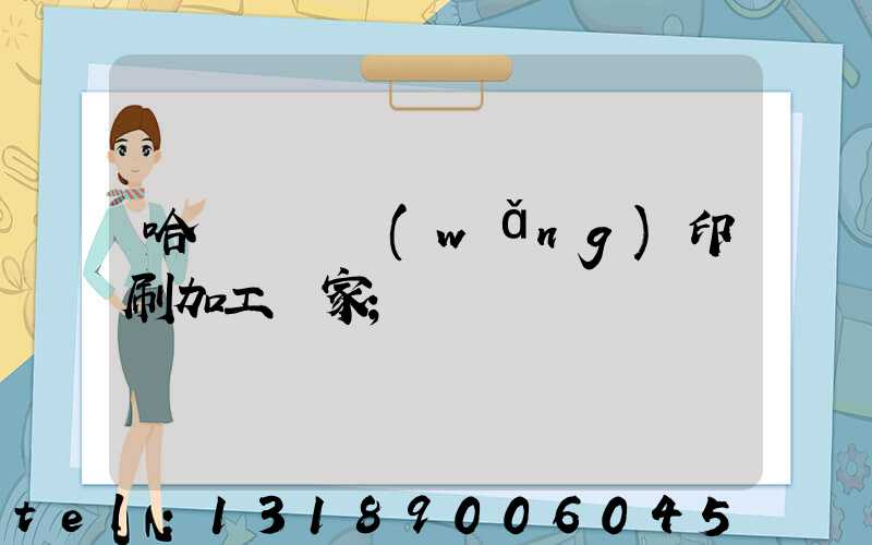 哈爾濱絲網(wǎng)印刷加工廠家