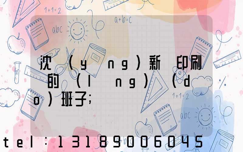 沈陽(yáng)新華印刷廠的領(lǐng)導(dǎo)班子