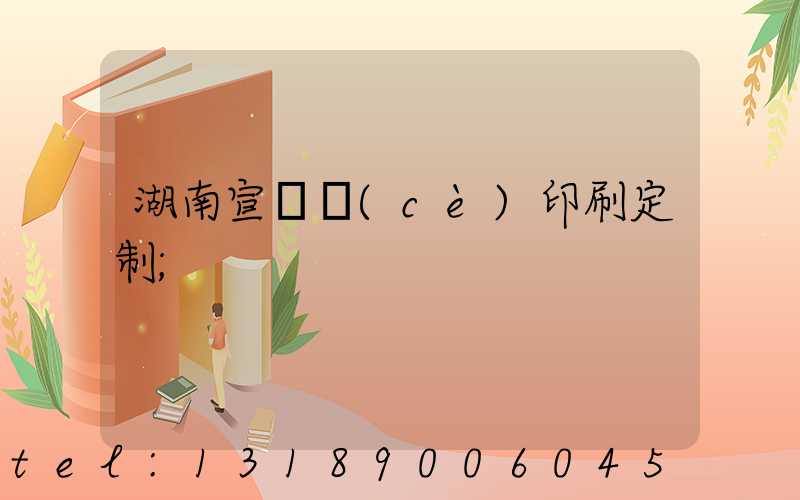 湖南宣傳冊(cè)印刷定制