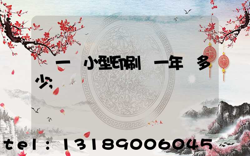 開一個小型印刷廠一年賺多少